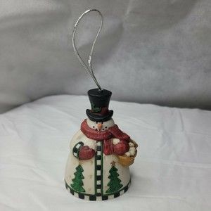 Kurt S Adler Snowman Bell Ornament folk Art